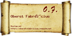 Oberst Fabrícius névjegykártya